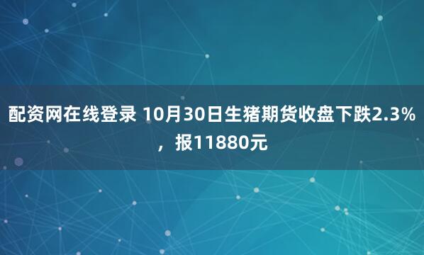 配资网在线登录 10月30日生猪期货收盘下跌2.3%，报11880元